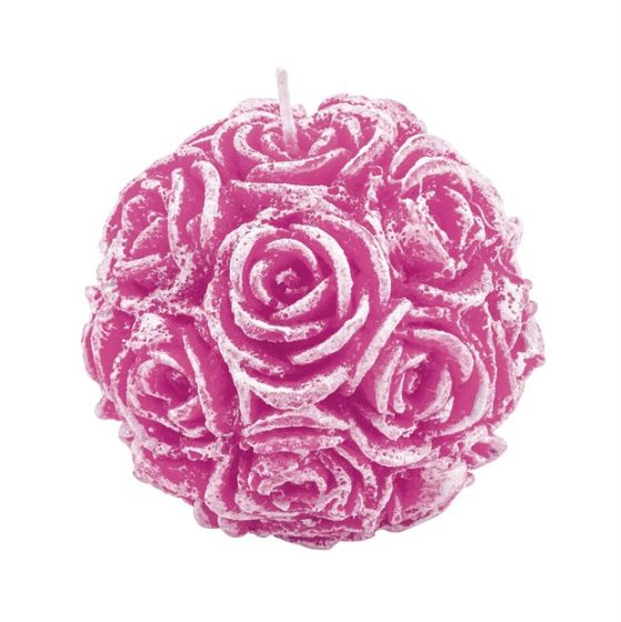 CANDLE SMALL BEAUTIFUL SPHERE PEARLY PINK