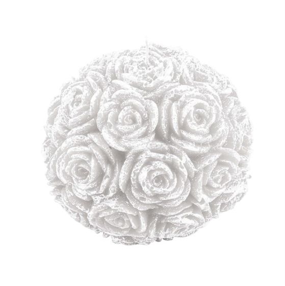 CANDLE LARGE BEAUTIFUL SPHERE PEARLY WHITE