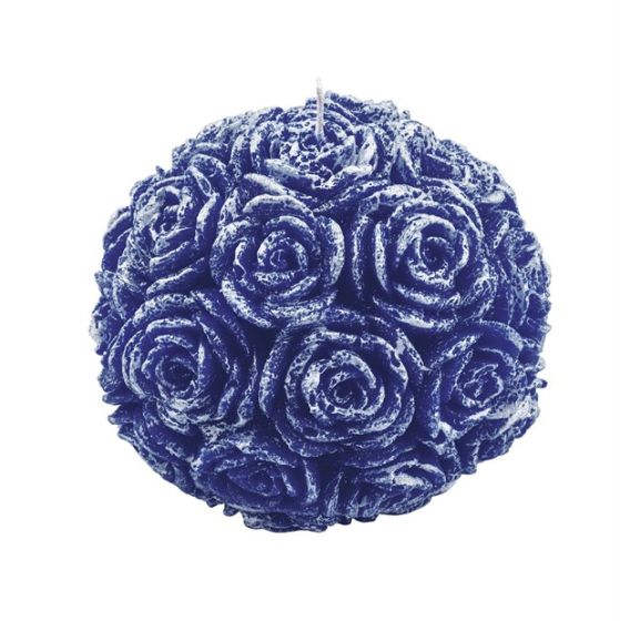 CANDLE LARGE BEAUTIFUL SPHERE PEARLY BLUE