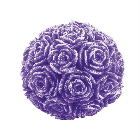 CANDLE LARGE BEAUTIFUL SPHERE PEARLY LILAC