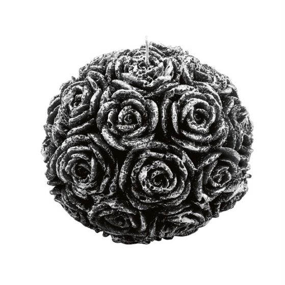 CANDLE LARGE BEAUTIFUL SPHERE PEARLY BLACK
