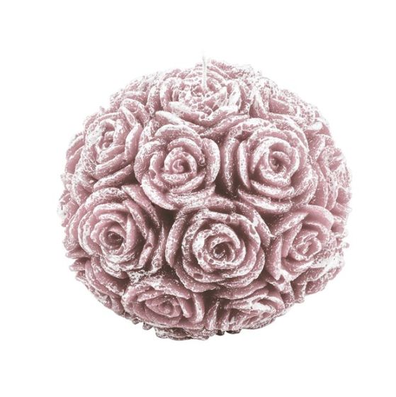 CANDLE LARGE BEAUTIFUL SPHERE PEARLY ANTIQUE PINK