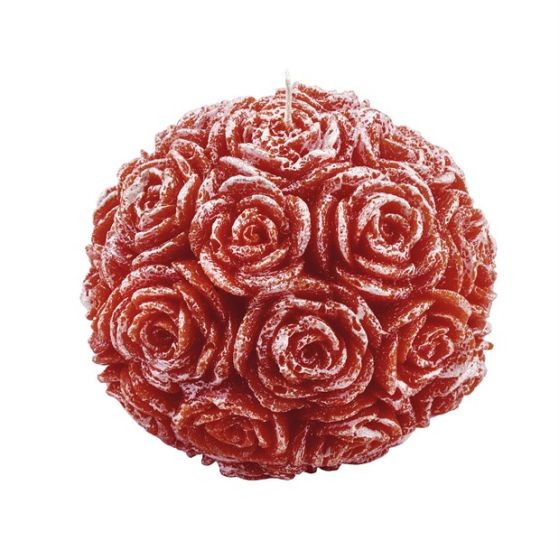 CANDLE LARGE BEAUTIFUL SPHERE PEARLY RED