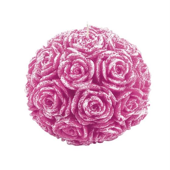 CANDLE LARGE BEAUTIFUL SPHERE PEARLY PINK