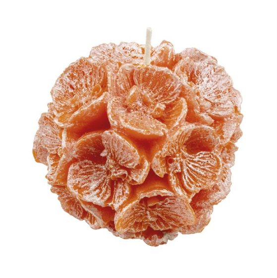 CANDLE SMALL SPHERE WITH ORCHID PEARLY ORANGE