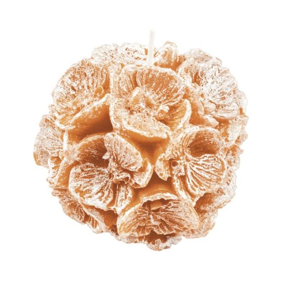 CANDLE SMALL SPHERE WITH ORCHID PEARLY IVORY