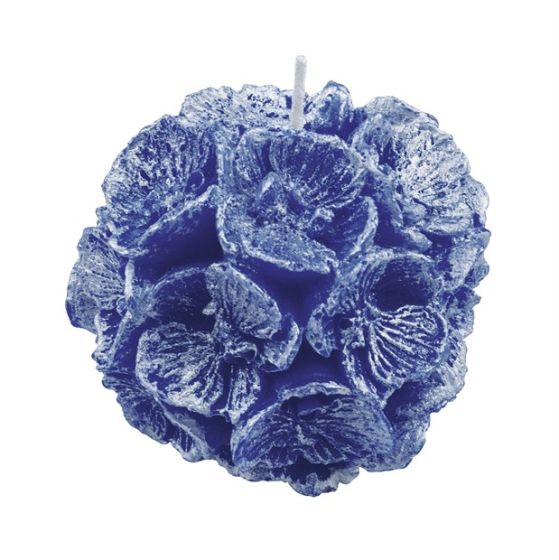 CANDLE SMALL SPHERE WITH ORCHID PEARLY BLUE