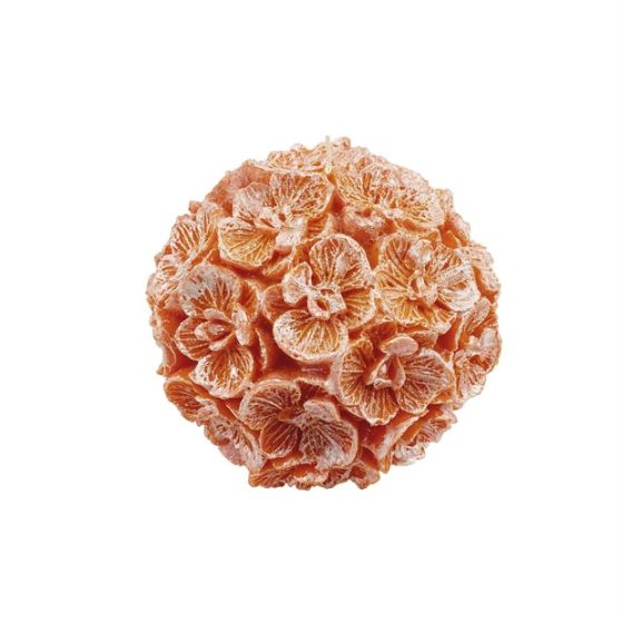 CANDLE MEDIUM SPHERE WITH ORCHID PEARLY ORANGE