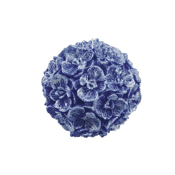 CANDLE MEDIUM SPHERE WITH ORCHID PEARLY BLUE