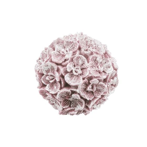 CANDLE MEDIUM SPHERE WITH ORCHID PEARLY ANTIQUE PINK