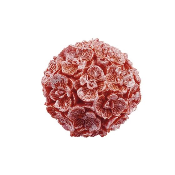 CANDLE MEDIUM SPHERE WITH ORCHID PEARLY RED