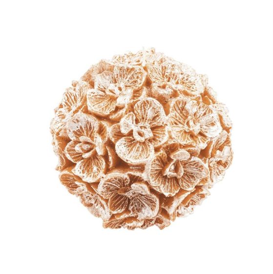 CANDLE LARGE SPHERE WITH ORCHID PEARLY IVORY