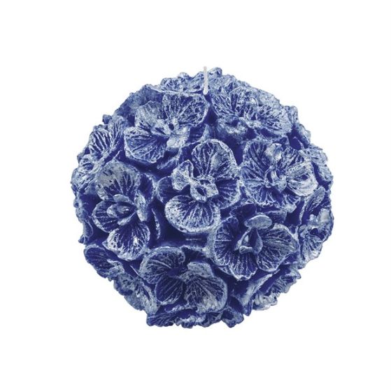 CANDLE LARGE SPHERE WITH ORCHID PEARLY BLUE