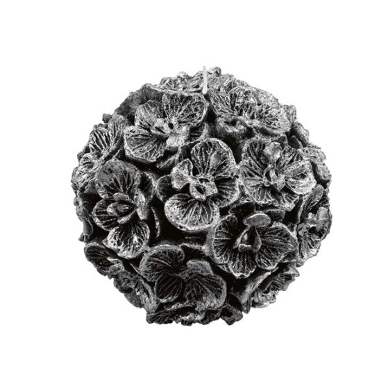 CANDLE LARGE SPHERE WITH ORCHID PEARLY BLACK