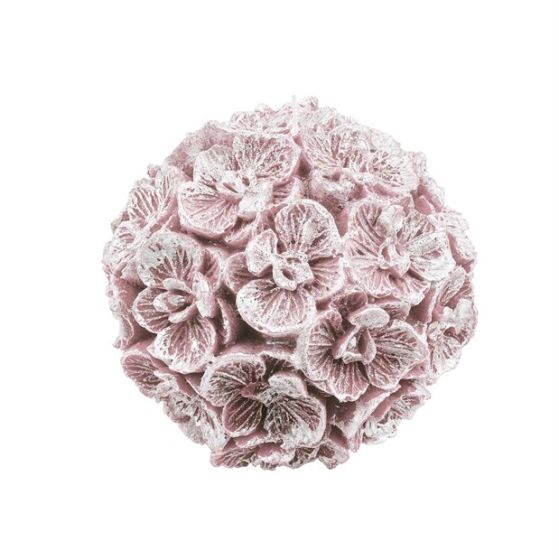CANDLE LARGE SPHERE WITH ORCHID PEARLY ANTIQUE PINK