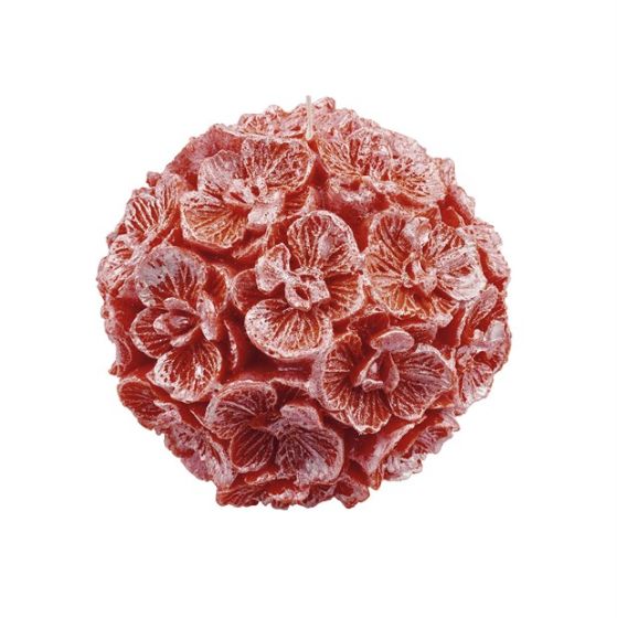 CANDLE LARGE SPHERE WITH ORCHID PEARLY RED