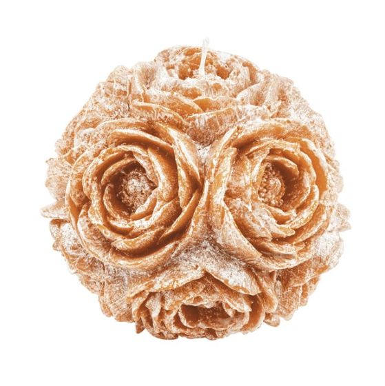 CANDLE SPHERE WITH RANUNCULUS PEARLY IVORY