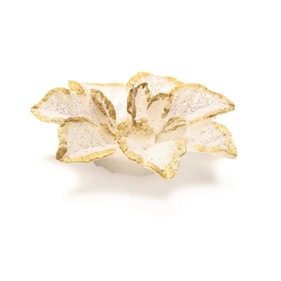 CANDLE CHRISTMAS STAR LARGE GOLD GLITTER