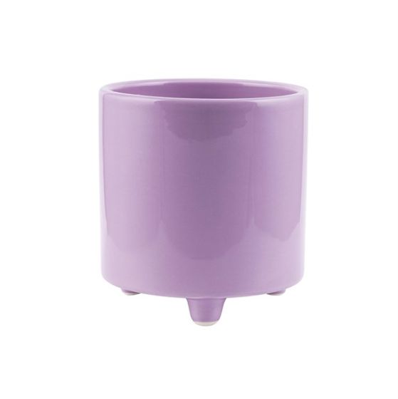 CERAMIC CYLINDER WITH BASE LILAC