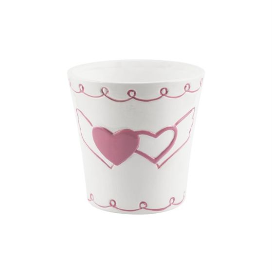 VASE CERAMIC WHITE HEART