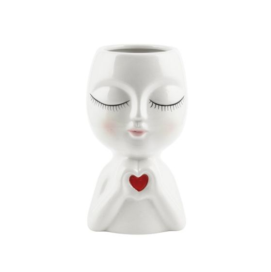 GIRL FACE WHITE CERAMIC
