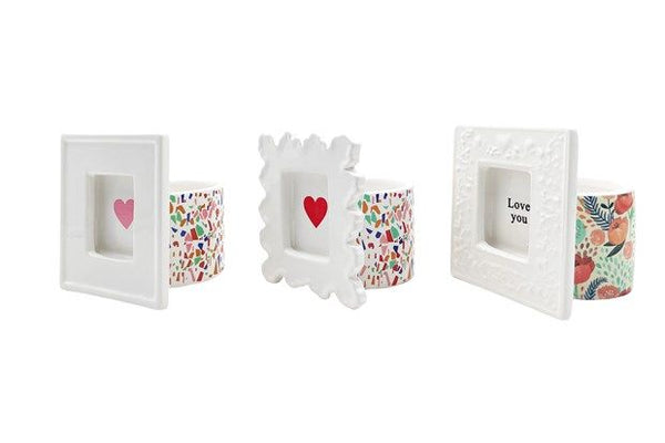 PHOTO FRAME WITH VASE 3 ASSORTED
