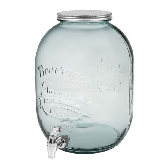 GLASS DRINK DISPENSER WITH TAP