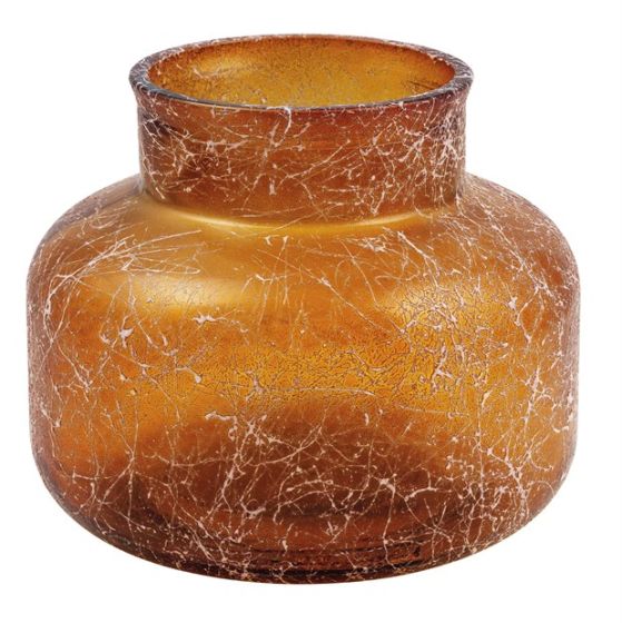 GLASS VASE ORANGE SILK